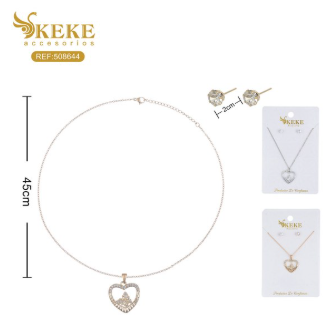 SET COLLAR Y PENDIENTES DE ACERO